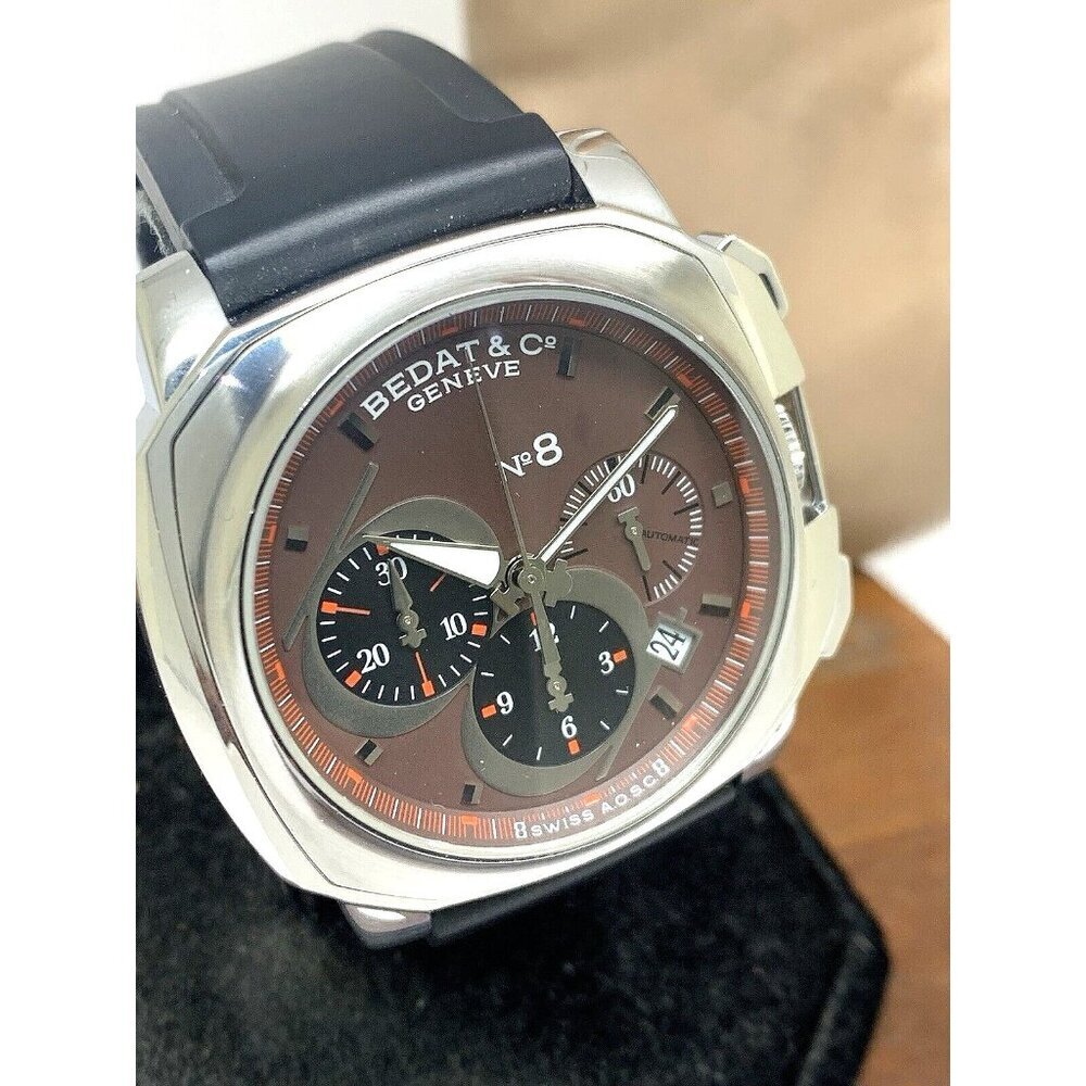 Bedat & CO No. 8 Mens Watch 867.010.410 Swiss Automatic Chronograph Brown Dial
